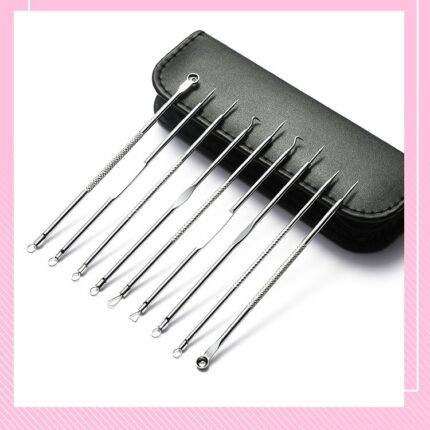 Kosmetologinių kilpelių rinkinys 9 vnt. su dėklu