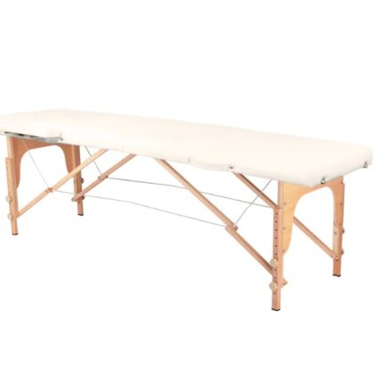 Sulankstomas masažo stalas Activ Fizjo, 2 segmentų, medinė konstrukcija, kreminės spalvos