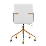 Kosmetologinė meistro kėdė QS-OF211G, auksinė, kreminė ir pilka - Image 5