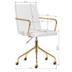 Kosmetologinė meistro kėdė QS-OF211G, auksinė, kreminė ir pilka - Image 10