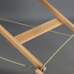 Sulankstomas medinis masažo stalas Panda Light Wood 70 Vinyl Flex K022, žalios spalvos - Image 4